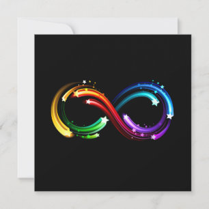 Oneindigheidssymbool van regenboogkometen feestdagenkaart