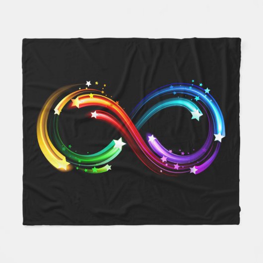 Oneindigheidssymbool van regenboogkometen fleece deken (Voorkant (Horizontaal))