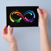 Oneindigheidssymbool van regenboogkometen flyer (Hand)