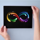 Oneindigheidssymbool van regenboogkometen flyer (Hand)