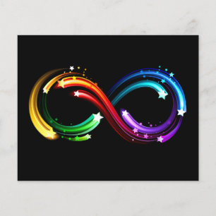 Oneindigheidssymbool van regenboogkometen flyer