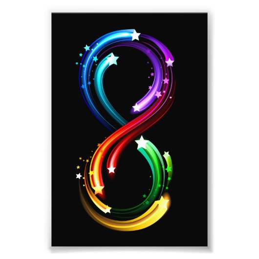 Oneindigheidssymbool van regenboogkometen foto afdruk (Voorkant)