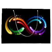 Oneindigheidssymbool van regenboogkometen groot cadeauzakje (Achterkant)
