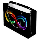 Oneindigheidssymbool van regenboogkometen groot cadeauzakje (Achterkant Gekanteld)