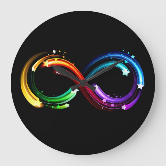 Oneindigheidssymbool van regenboogkometen grote klok (Voorkant)