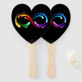 Oneindigheidssymbool van regenboogkometen handwaaier (Voorkant en achterkant)