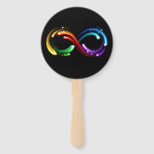 Oneindigheidssymbool van regenboogkometen handwaaier (Achterkant)