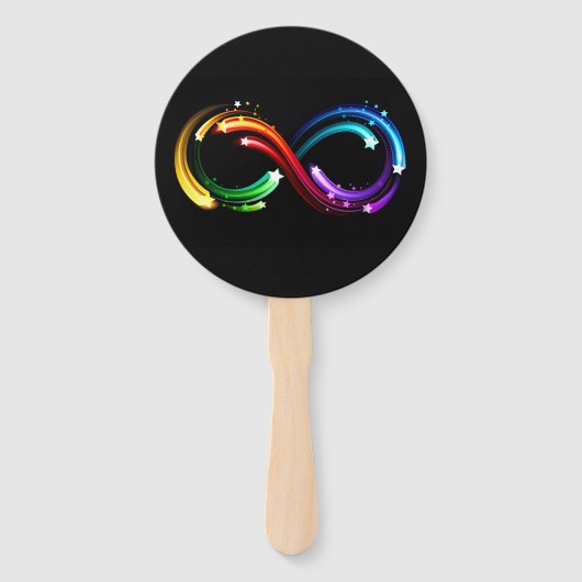 Oneindigheidssymbool van regenboogkometen handwaaier (Achterkant)