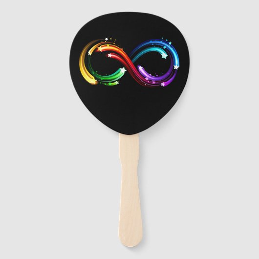 Oneindigheidssymbool van regenboogkometen handwaaier (Achterkant)