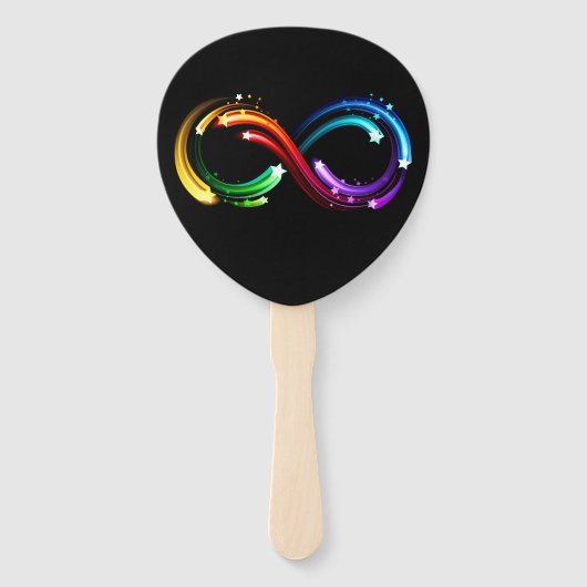 Oneindigheidssymbool van regenboogkometen handwaaier (Voorkant)