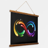 Oneindigheidssymbool van regenboogkometen hangend wandkleed (Gebogen)