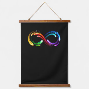 Oneindigheidssymbool van regenboogkometen hangend wandkleed