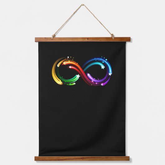 Oneindigheidssymbool van regenboogkometen hangend wandkleed (Voorkant)