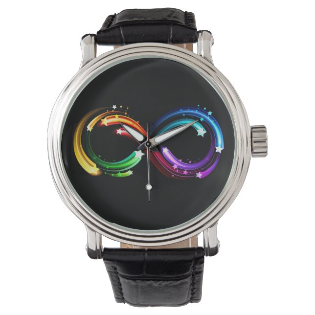 Oneindigheidssymbool van regenboogkometen horloge (Voorkant)