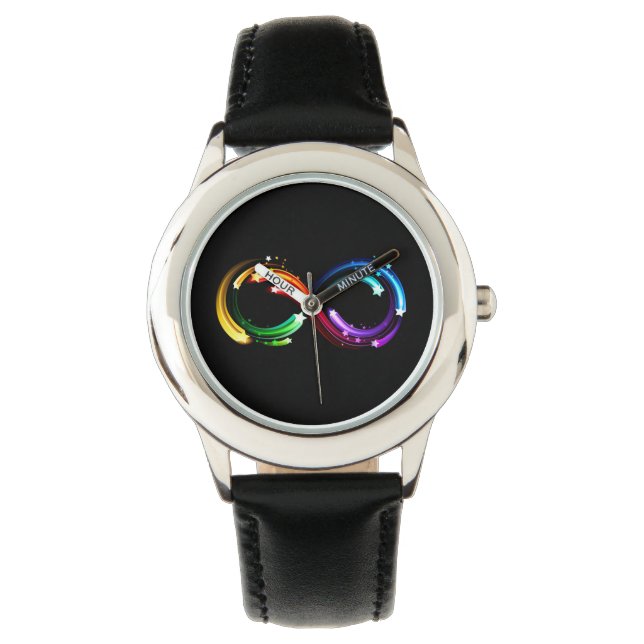 Oneindigheidssymbool van regenboogkometen horloge (Voorkant)