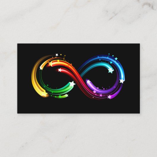 Oneindigheidssymbool van regenboogkometen informatiekaartje (Voorkant)
