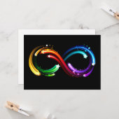 Oneindigheidssymbool van regenboogkometen kaart (Voorkant / Achterkant in situ)