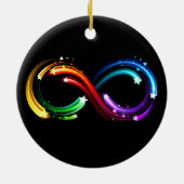 Oneindigheidssymbool van regenboogkometen keramisch ornament (Achterkant)