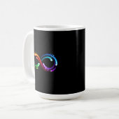 Oneindigheidssymbool van regenboogkometen koffiemok (Voorkant links)