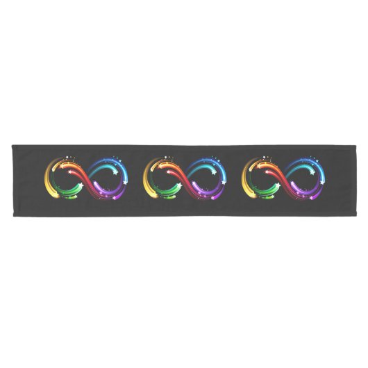 Oneindigheidssymbool van regenboogkometen korte tafelloper (Horizontaal)