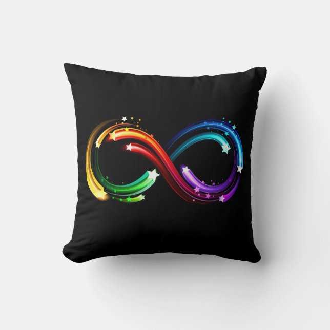 Oneindigheidssymbool van regenboogkometen kussen (Voorkant)