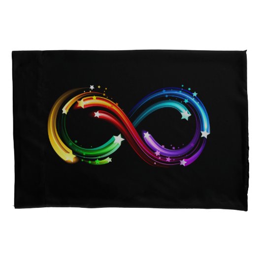 Oneindigheidssymbool van regenboogkometen kussensloop (Voorkant)