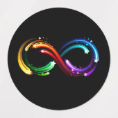 Oneindigheidssymbool van regenboogkometen labels (Design 1)