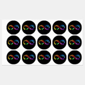 Oneindigheidssymbool van regenboogkometen labels (Vel)