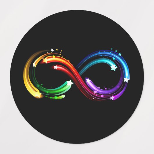 Oneindigheidssymbool van regenboogkometen labels (Design 3)