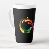 Oneindigheidssymbool van regenboogkometen latte mok (Linkerhoek)