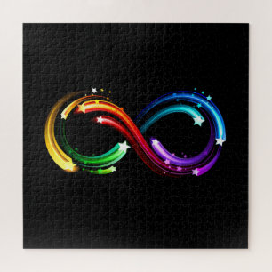 Oneindigheidssymbool van regenboogkometen legpuzzel