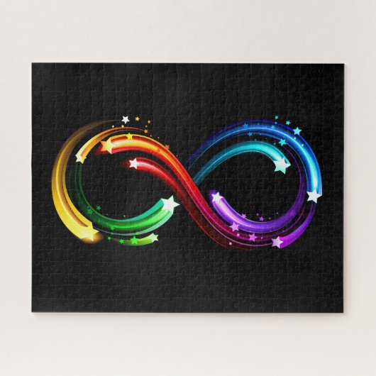 Oneindigheidssymbool van regenboogkometen legpuzzel (Horizontaal)