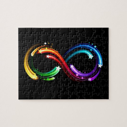 Oneindigheidssymbool van regenboogkometen legpuzzel (Horizontaal)