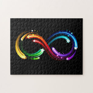 Oneindigheidssymbool van regenboogkometen legpuzzel