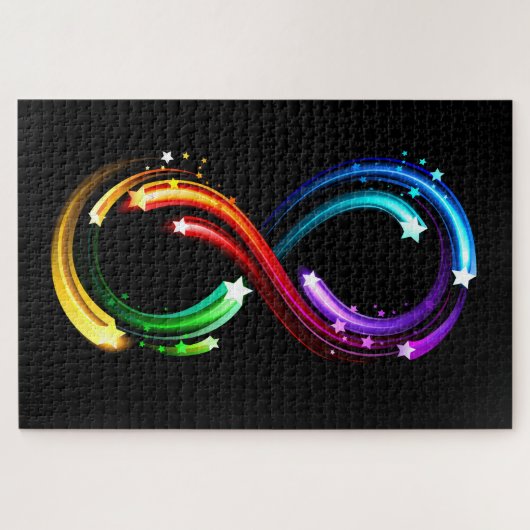 Oneindigheidssymbool van regenboogkometen legpuzzel (Horizontaal)