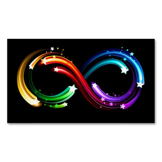 Oneindigheidssymbool van regenboogkometen magnetisch visitekaartje (Voorkant)