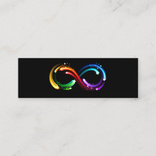 Oneindigheidssymbool van regenboogkometen mini visitekaartje