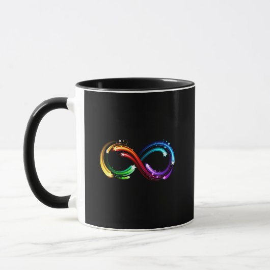 Oneindigheidssymbool van regenboogkometen mok (Links)