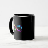 Oneindigheidssymbool van regenboogkometen mok (Voorkant links)