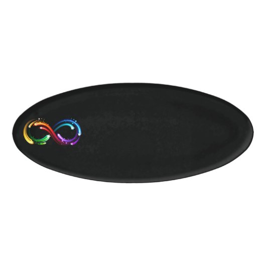 Oneindigheidssymbool van regenboogkometen naambadge (Voorkant)