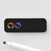 Oneindigheidssymbool van regenboogkometen naamplaatje (In situ)