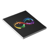 Oneindigheidssymbool van regenboogkometen notitieblok (Schuin)