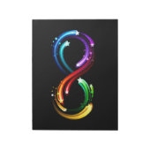 Oneindigheidssymbool van regenboogkometen notitieblok (Linkerzijde)