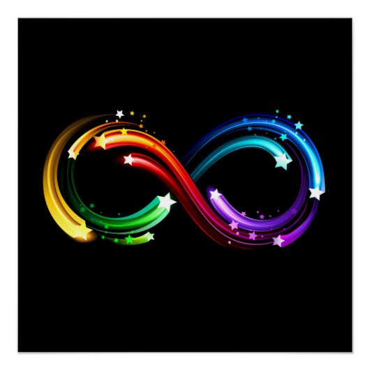 Oneindigheidssymbool van regenboogkometen perfect poster (Voorkant)