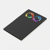 Oneindigheidssymbool van regenboogkometen post-it® notes (Schuin)