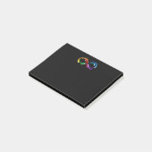 Oneindigheidssymbool van regenboogkometen post-it® notes (Schuin)