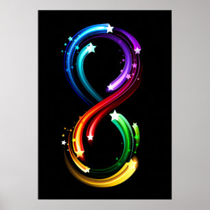 Oneindigheidssymbool van regenboogkometen poster