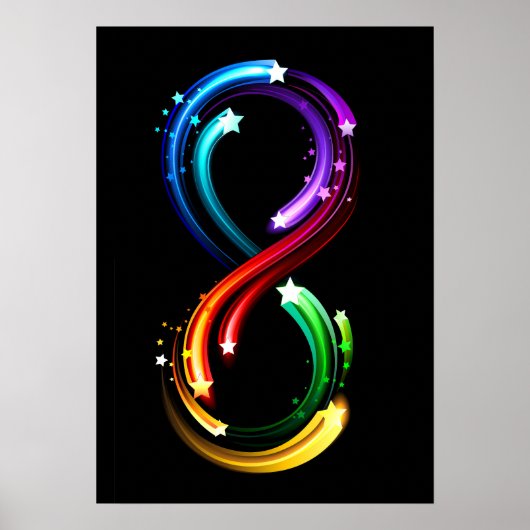 Oneindigheidssymbool van regenboogkometen poster (Voorkant)