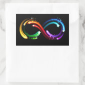 Oneindigheidssymbool van regenboogkometen rechthoekige sticker (Tas)