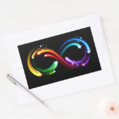 Oneindigheidssymbool van regenboogkometen rechthoekige sticker (Envelop)